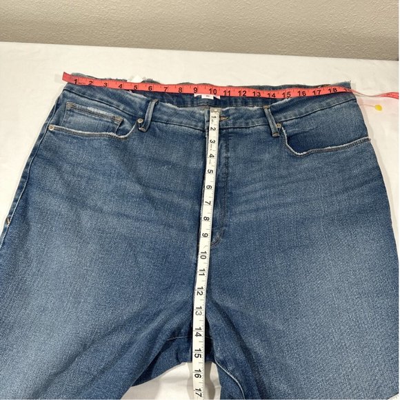 NEW Good American [ 20‎ ] High Rise Good Classic Bootcut Raw Hem Jeans - Picture 11 of 16